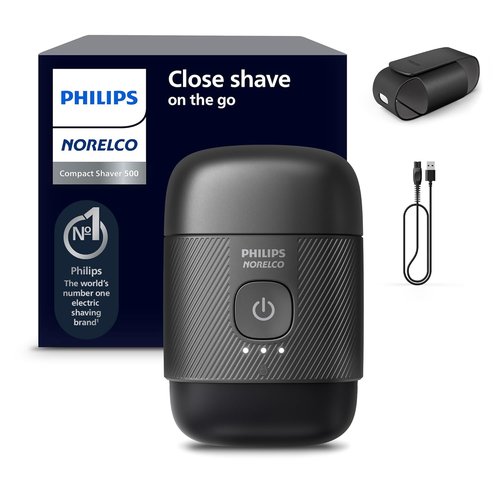 Philips Norelco Shaver 500 Series - Compact Electric Shaver with Lift & Cut System, Steel Blades, Wet & Dry Use