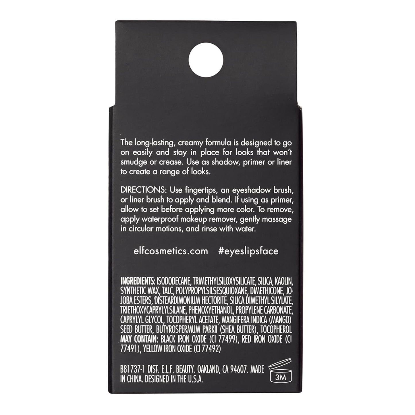 e.l.f. No Budge Cream Eyeshadow - 3-in-1 Primer, Liner & Eyeshadow | Crease-Resistant, Vegan, Sand Dune