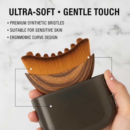 Kojiva Lymphatic Face Brush - Curved Contour Massager for Sculpting & Reducing Puffiness | Enhances Skin Glow