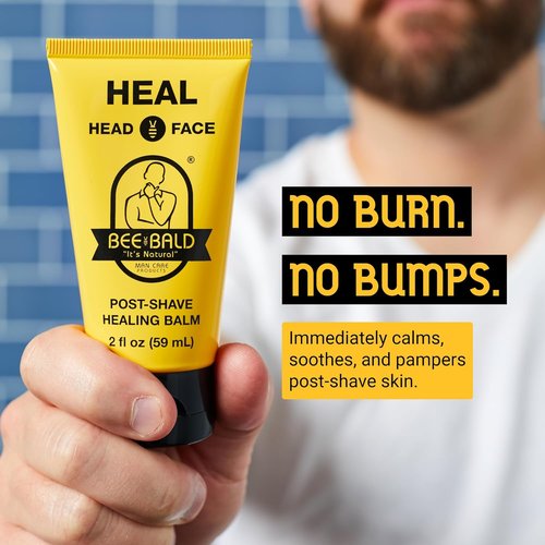 Bee Bald HEAL Aftershave Balm for Men - Soothes Razor Burn & Skin Irritation | 2 Fl Oz