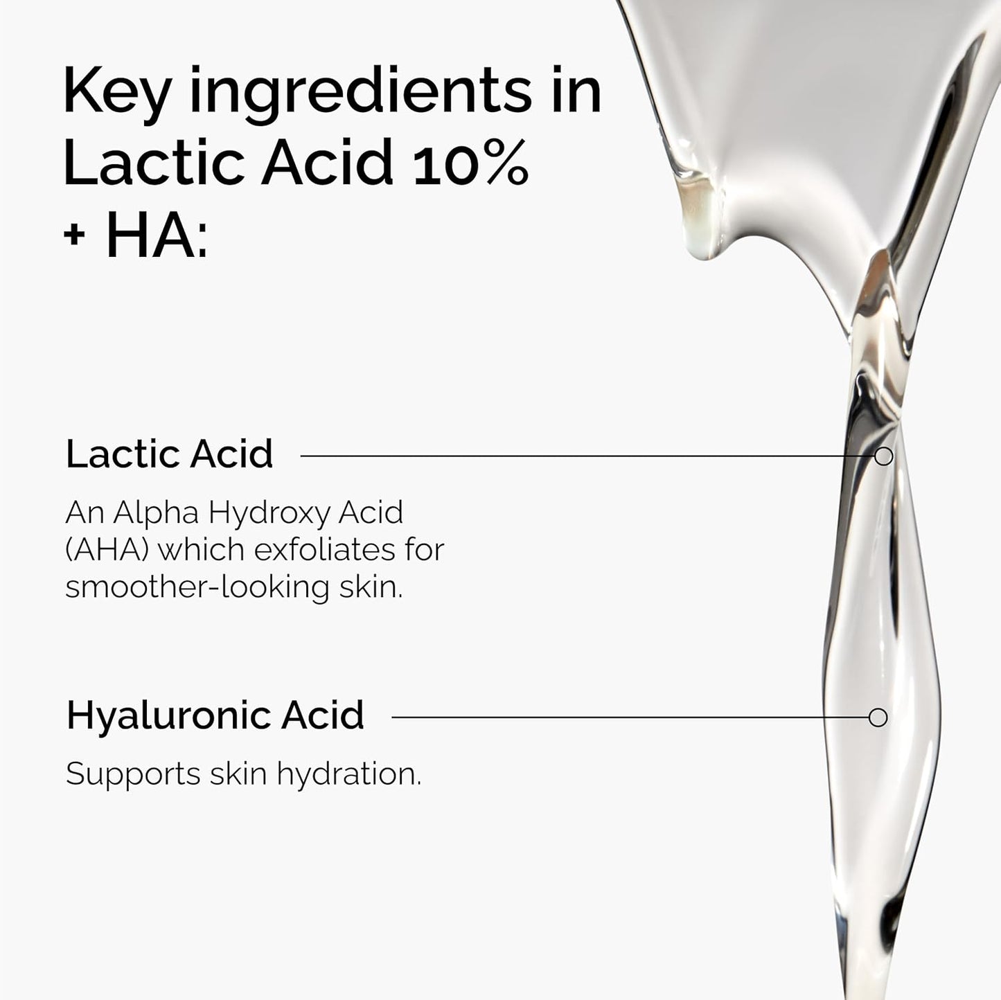 The Ordinary Lactic Acid 10% Exfoliating Serum - Hydrating & Brightening Formula, 1 Fl Oz