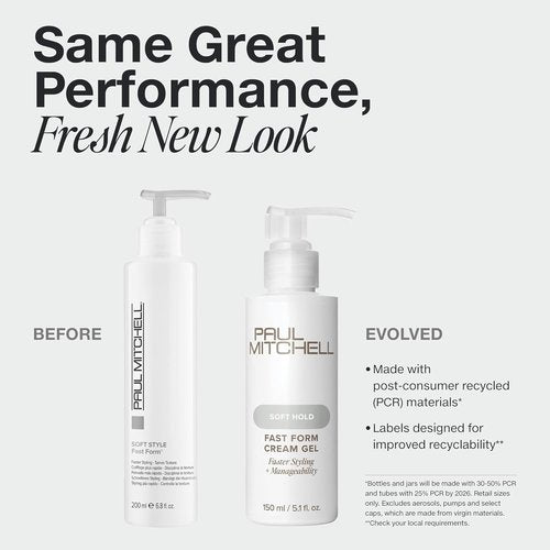 Paul Mitchell Fast Form Styling Cream Gel - Soft Hold & Quick Styling for All Hair Types