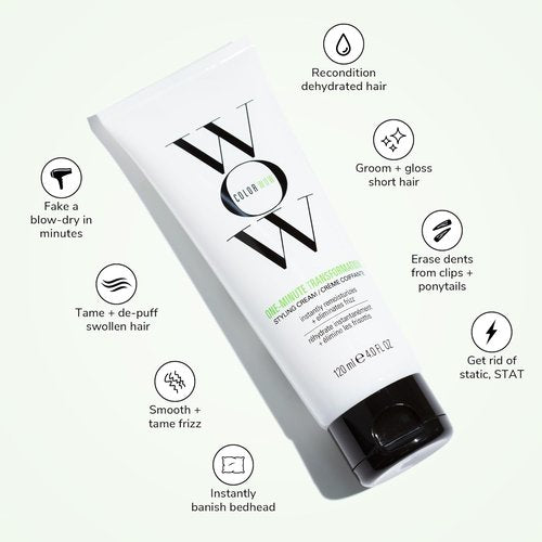 COLOR WOW One Minute Transformation - Instant Frizz Fix | Nourishing Styling Cream for Smooth, Tamed Hair | Avocado Oil & Omega 3's Hydrate & Repair