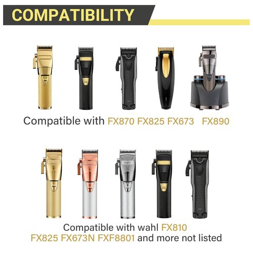 BaBylissPRO Clipper Guards - 8 Pack Replacement Set for FX870, FX880, FX825, FX673, FX899 | Adjustable Cutting Lengths 1/16'' to 3/4'', Black