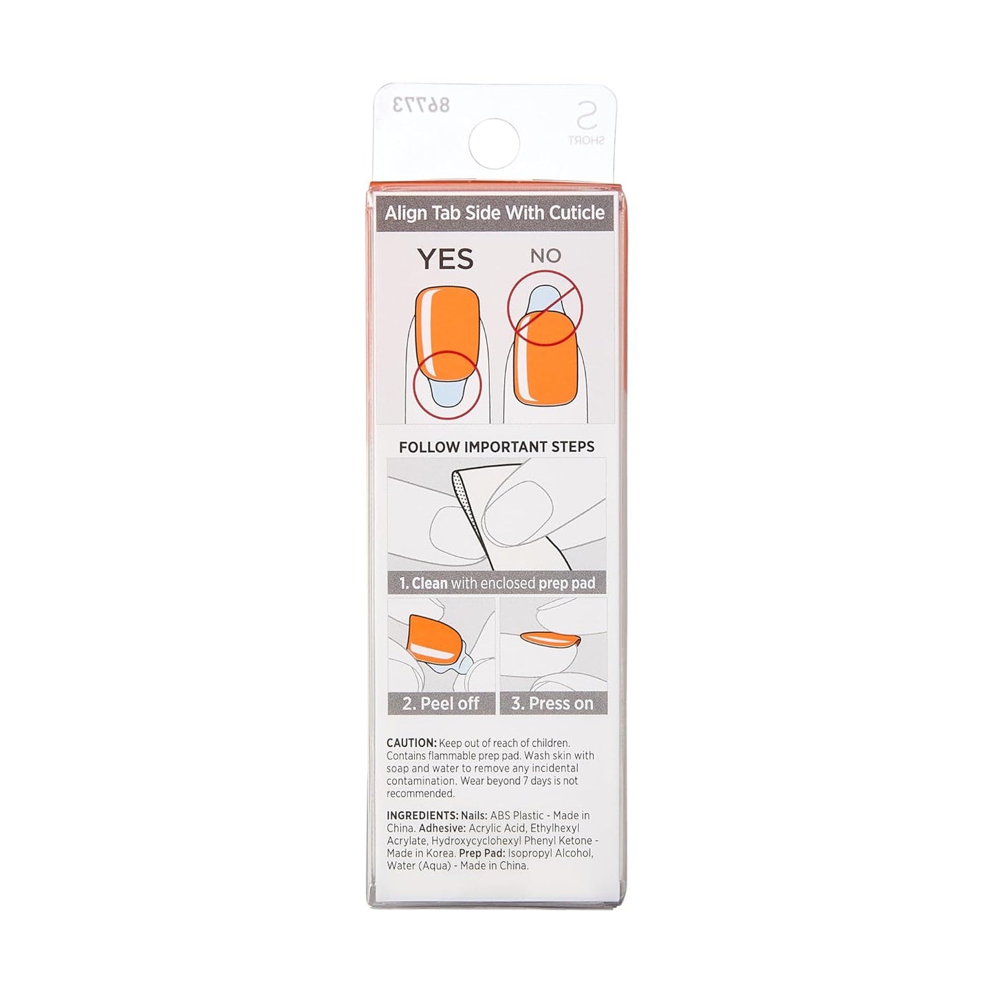 imPRESS Color Press On Nails - Sweet Mango Solid Orange | Short Squoval Design with PureFit Technology & Super Hold Adhesive