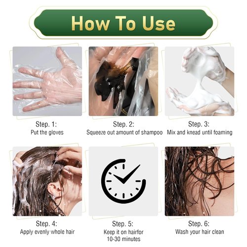 OUKEYA Dark Brown Hair Dye Shampoo 4 In 1, Hair Color Shampoo for Gray Hair Coverage for Women & Men, Instant Natural Herbal Ingredients Color Professional Salon-Level Treatments