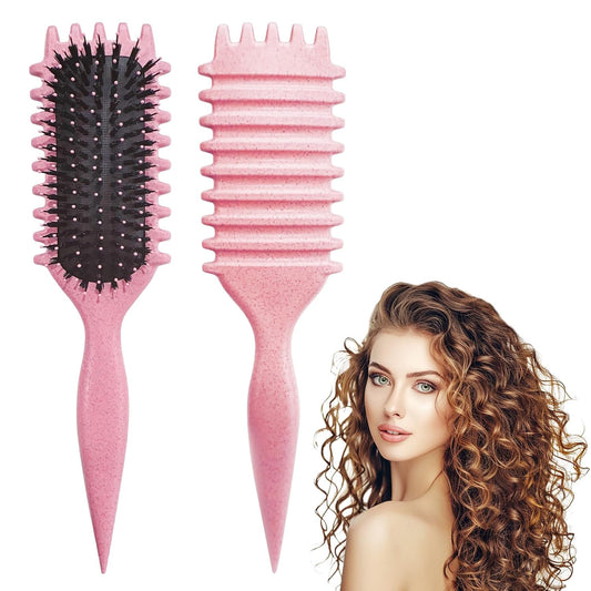 Skiennix Curly Hair Brush - Curl Defining Styling Tool for Women | Pink Color