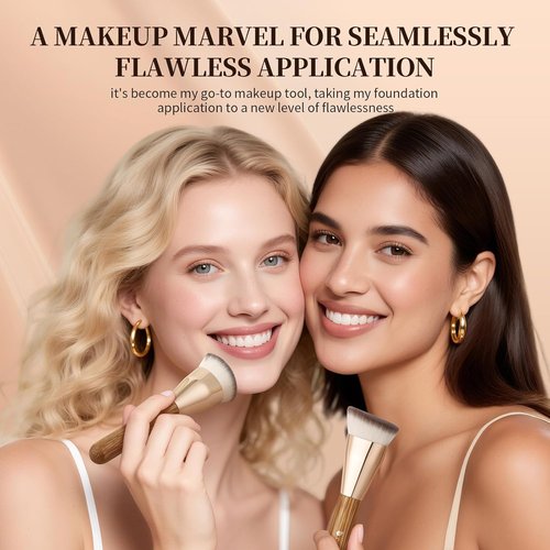 DUcare Angled Foundation Brush - Flawless Makeup Application with Dense Bristles for Precise Blending