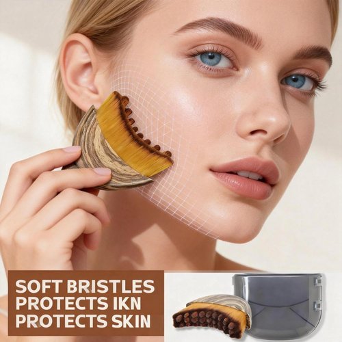 Lymphatic Contour Face Brush - Manual Drainage Massager for Sculpting & Lifting | Anti-Puffiness Tool