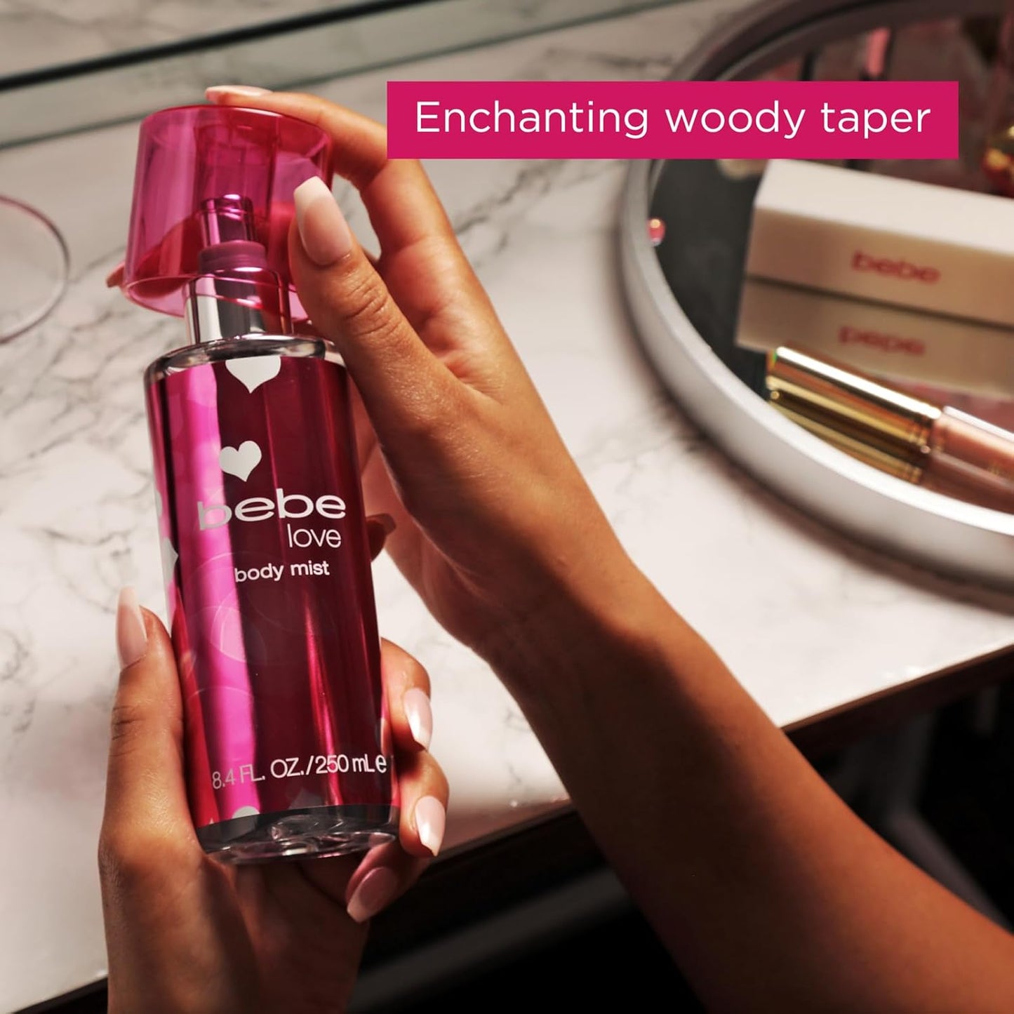 Bebe Love Body Mist - Floral Fruity Body Spray for Women - Romantic Scent with Sicilian Lemon & Redcurrant - 8.4 oz