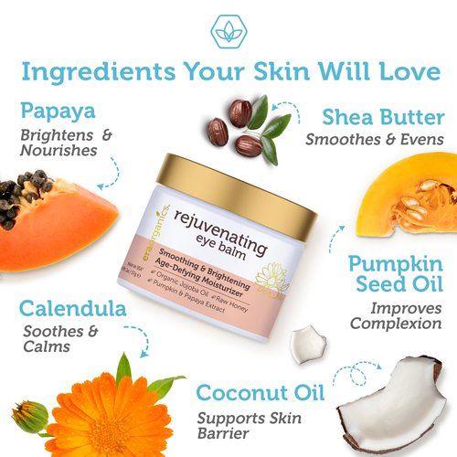 Regine Switzerland USDA Organic Eye Moisturizer Cream - Rejuvenating Age-Defying Balm for Sensitive Skin with Jojoba & Argan Oil