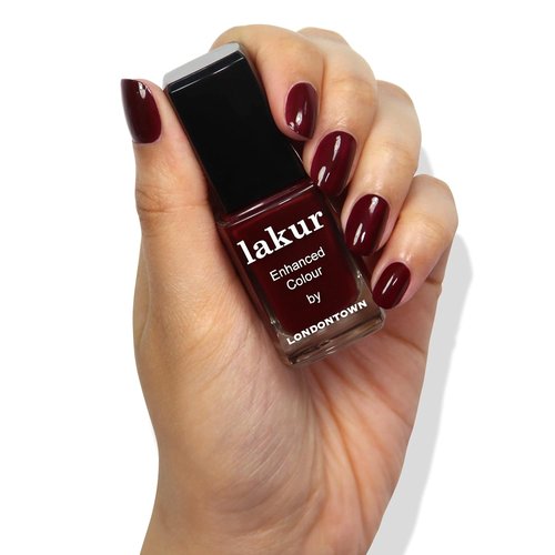 LONDONTOWN Lakur Nail Polish - Chip-Resistant & Non-Toxic Formula | Glossy Blackened Purple, 0.40 fl oz