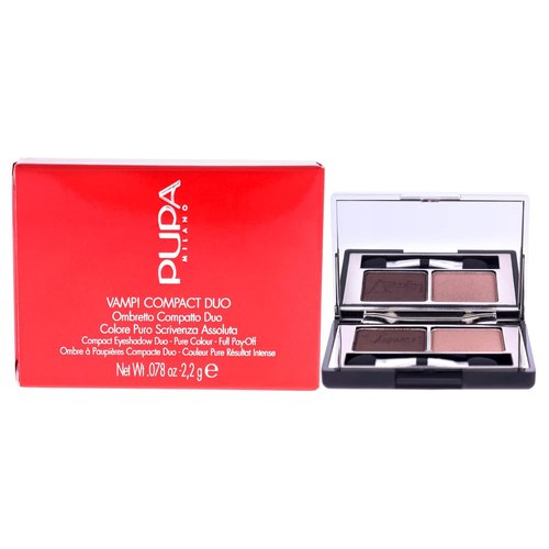 Pupa Milano Vamp! Compact Duo Eyeshadow - High Pigment, Adjustable Coverage - 004 Bronze Amber - 0.078 Oz