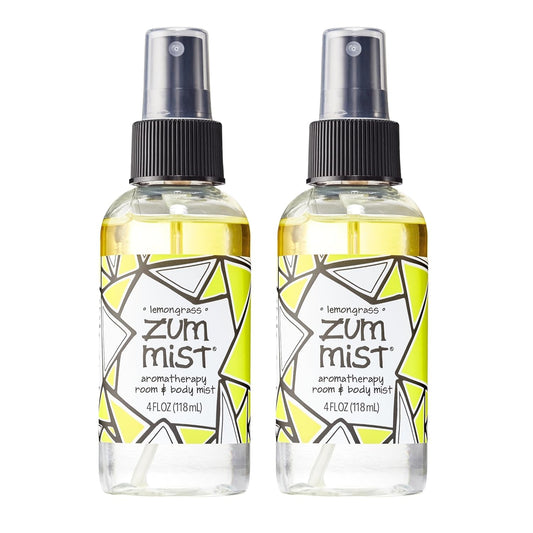 Indigo Wild Zum Mist Room & Body Spray - Aromatherapy Essential Oil - Lemongrass Scent | 4 fl oz (2 Pack)