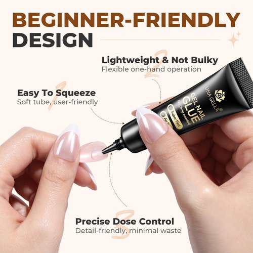 UNA GELLA Super Strong Nail Glue: 2Pcs*10ml Semi Solid Nail Glue for Press Ons No Lamp Needed 10s Quick Drying Solid Nail G lue Gel Upgraded for Acrylic Fake Nails Extension Long Lasting