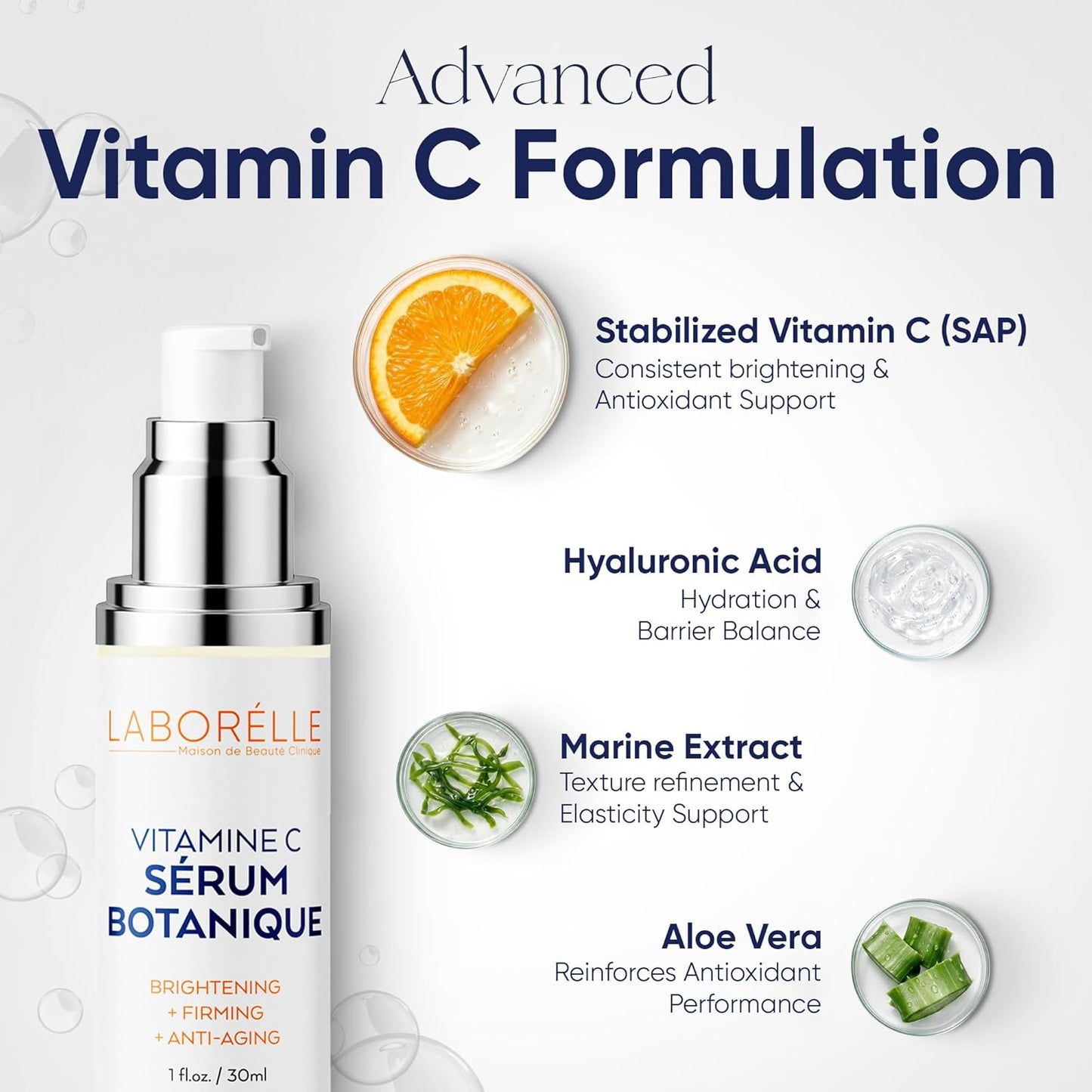 Skiennix Vitamin C Serum - Brightening & Hydrating Dark Spot Corrector with Vitamin E & Hyaluronic Acid (1 fl oz)