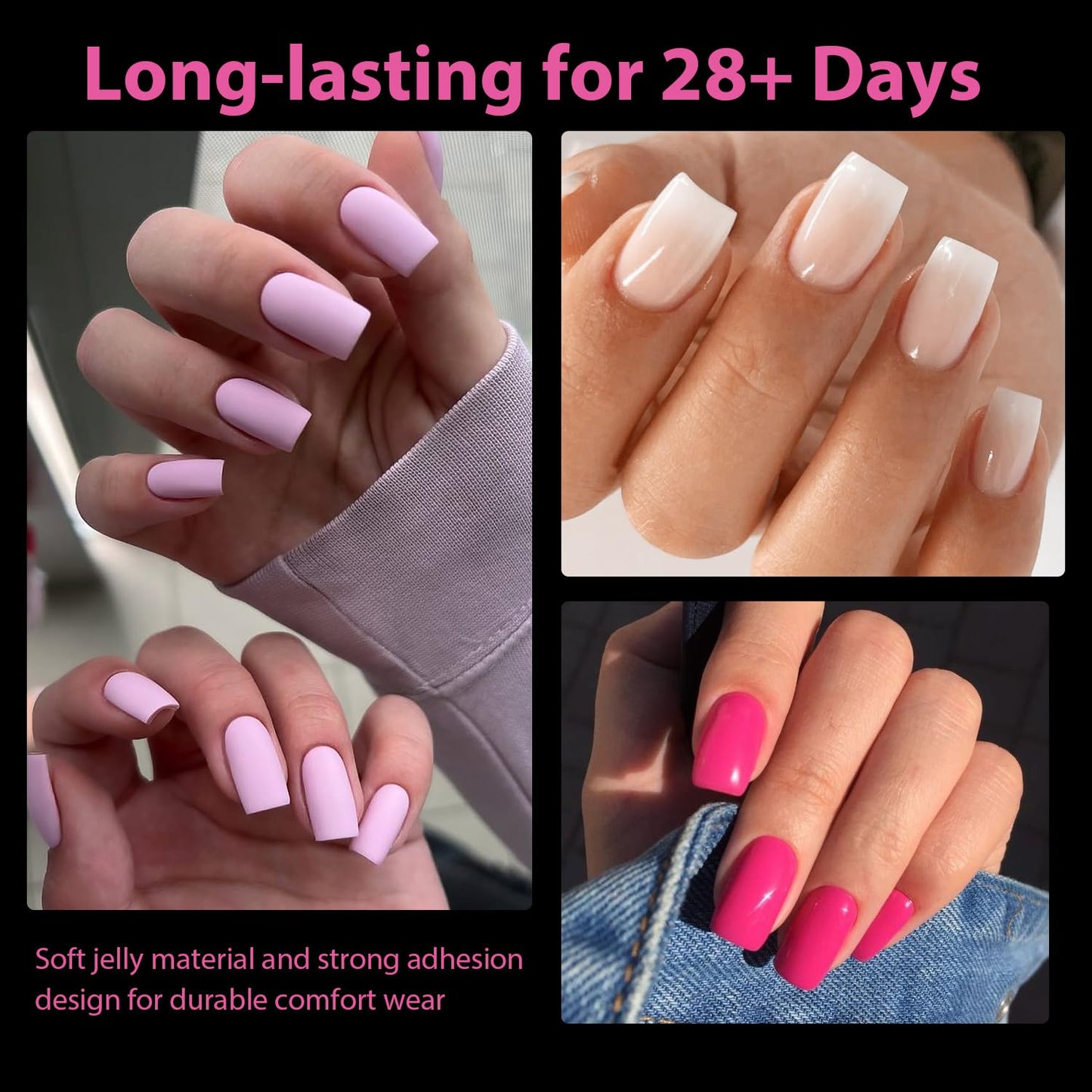 UNA GELLA Gel Nail Glue, Solid Nails Gl ue Gel 40g Lamp Curing Needed Soak Off G LUE Strong Nail G LUE G el for Acrylic Fake Nails Tips Extension Press On Nails for Gelly Tips