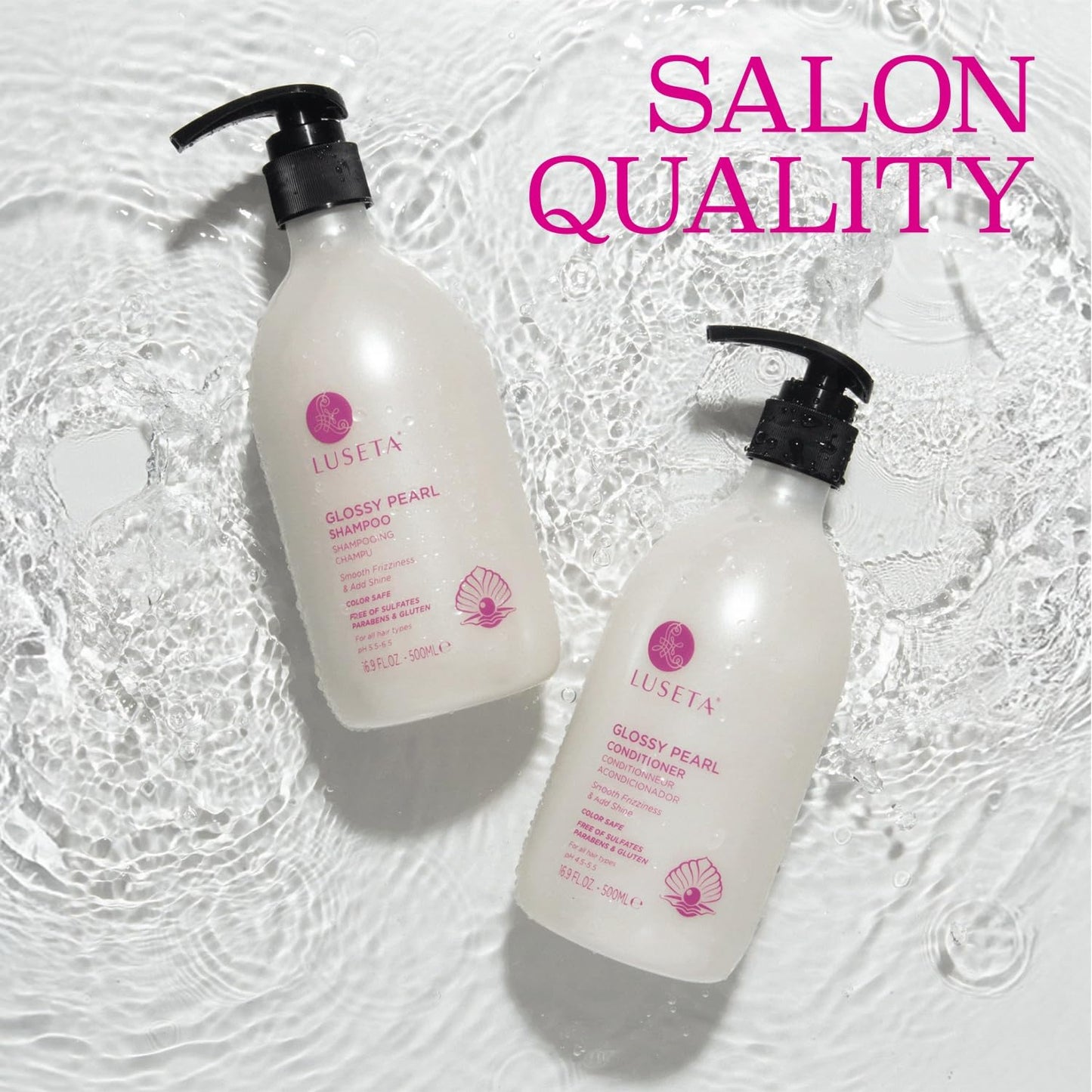 Luseta Hyaluronic Acid Moisturizing Shampoo & Conditioner Set for Dry and Damaged Hair, Sulfate Free Shampoo and Conditioner for Women Infused with Argan Oil and Shea Butter Paraben-Free2 x 16.9oz