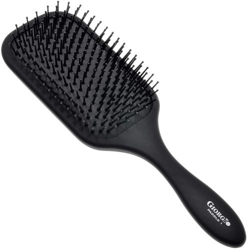 Giorgio Detangling Paddle Brush - Large Air Cushion Brush with Tourmaline Bristles - Anti-Static Hair Tool for All Hair Types - Black