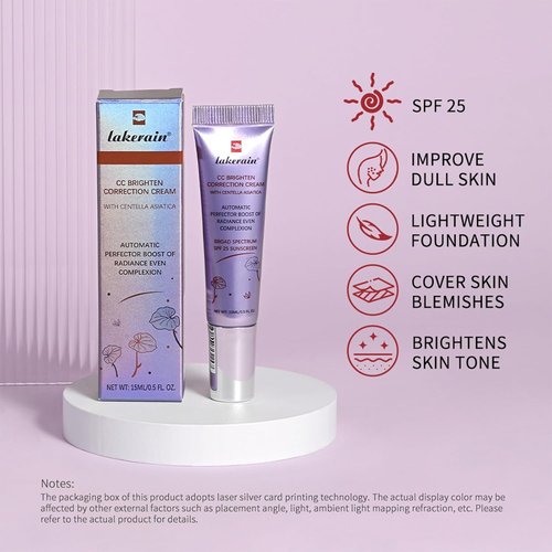 CC Brighten Correction Cream - Lightweight Hydration With Centella Asiatica - Soothe & Moisturize (Purple)