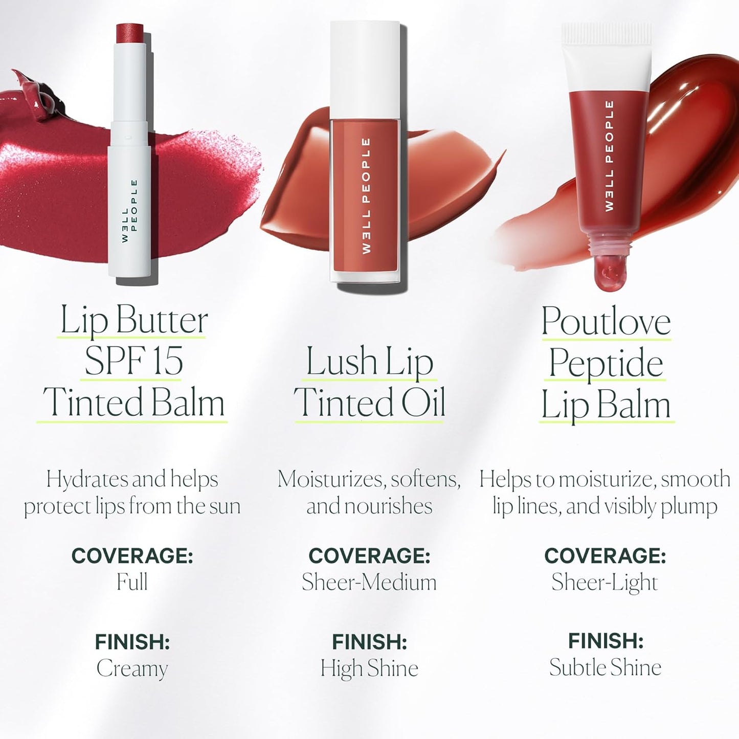 Well People Poutlove Peptide Lip Balm - Hydrating Tinted Treatment with Peptide Complex | Pink Grapefruit