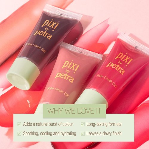 Pixi Sheer Cheek Gel - Flushed | Oil-Free Hydrating Gel Blush for a Natural Glow | 0.45 Fl Oz