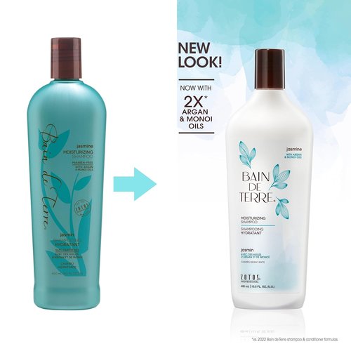 Bain de Terre Jasmine Moisturizing Shampoo - Luxurious Hydration with Argan & Monoi Oils | Paraben-Free & Vegan