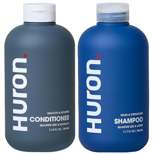 Huron Hair Duo - Hydrating Shampoo & Conditioner Set with Citrus + Juniper Scent | 12 Fl Oz (Pack of 2)
