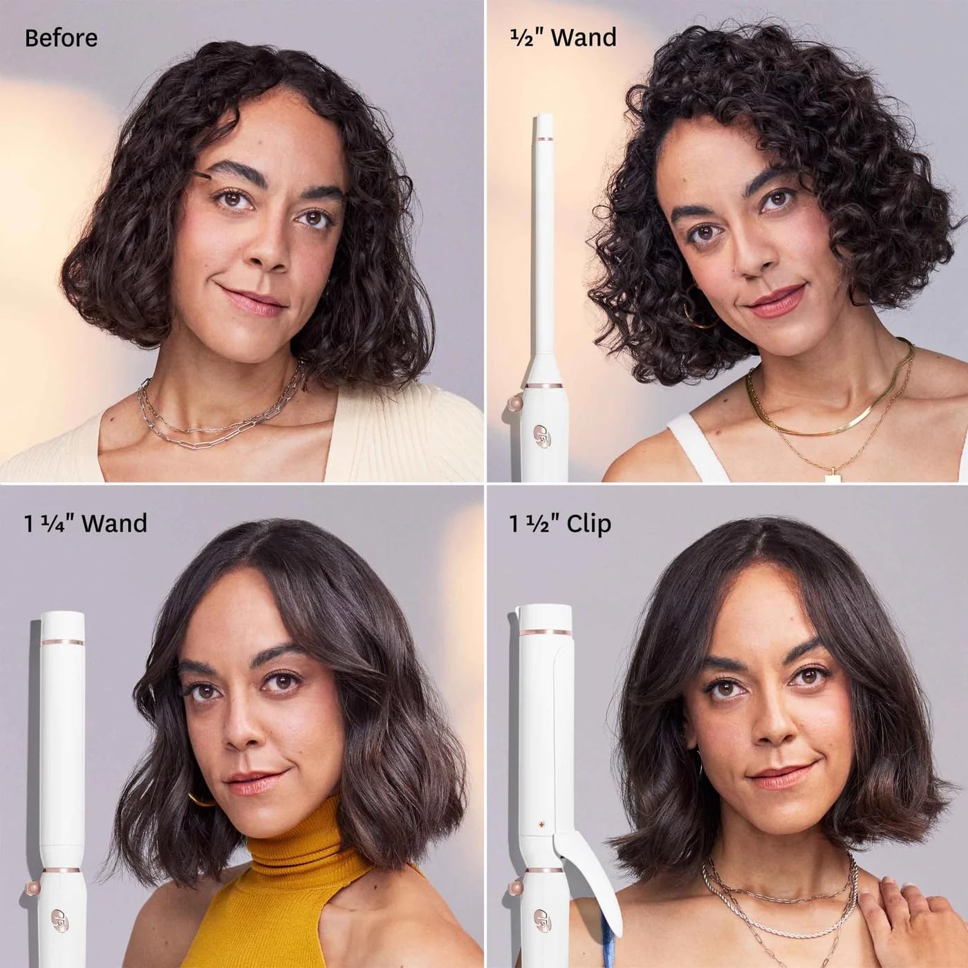 T3 Professional Ionic Curling Iron Switch Kit - 3 Interchangeable Barrels, 9 Heat Settings | White/Rose Gold