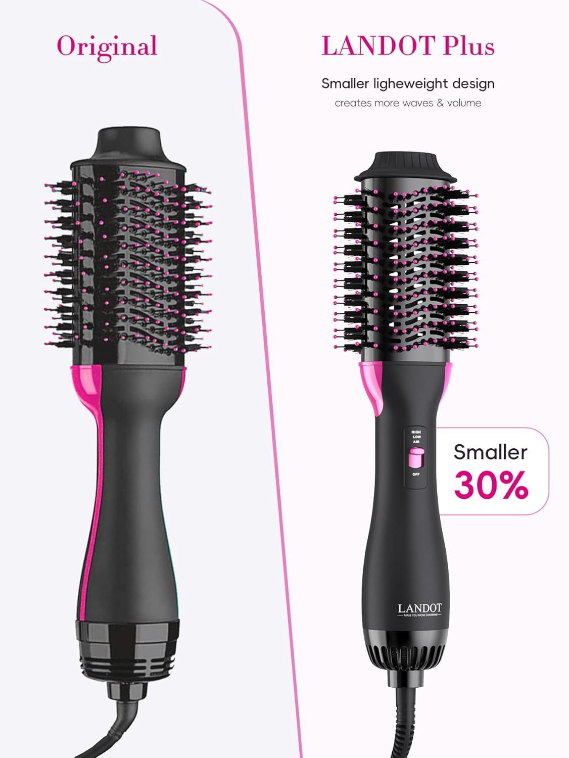 Skiennix Hair Blow Dryer Brush - Fast Drying Volumizing Hot Air Brush for Women | 60mm Oval Barrel