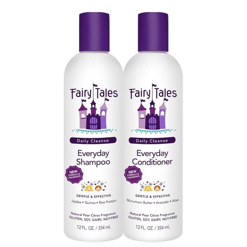 Fairy Tales Daily Cleanse Kids Shampoo & Conditioner - Sulfate-Free, Dye-Free | Natural Ingredients for Tangle-Free Hair