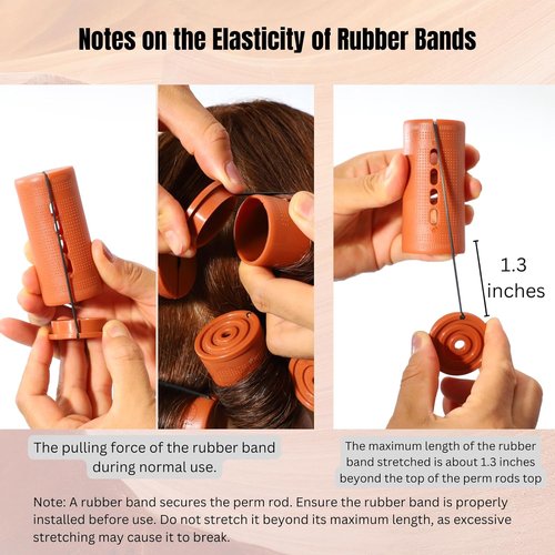 Perm Rods by Extra Large | Jumbo 18 Pcs Hair Rollers for Natural & Long Hair - 3.25in Brown