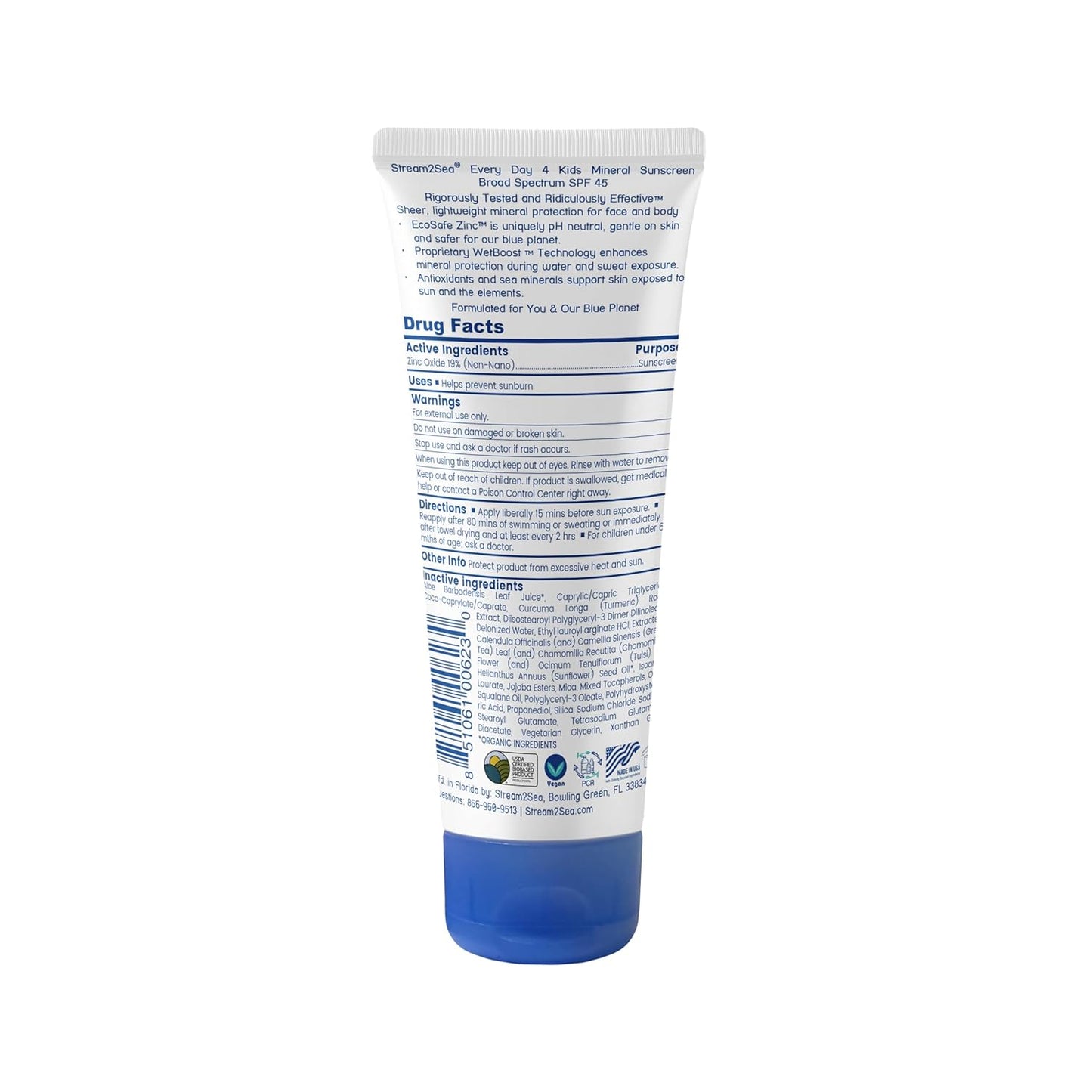 SPF 45 Kids Mineral Sunscreen by [Brand Name] - Biodegradable, Paraben-Free & Reef Safe | 2.5 Fl Oz Non-Greasy Protection Against UVA & UVB