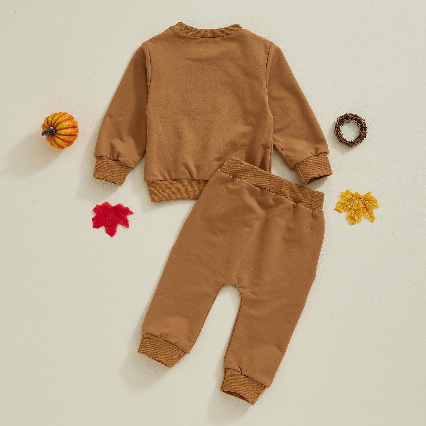 FYBITBO Toddler Baby Halloween Outfits Boy Spooky Season Crewneck Sweatshirt Top Shirts Pants Fall Halloween Clothes Set (Boo Ghost-Brown, 0-6 months)