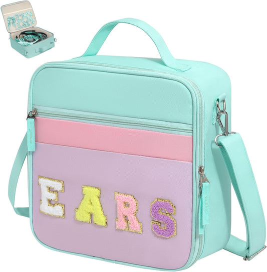 WOOMADA Travel Case - Letter Bow Mouse Ears Headband Holder & Hair Accessories Organizer Bag for Women