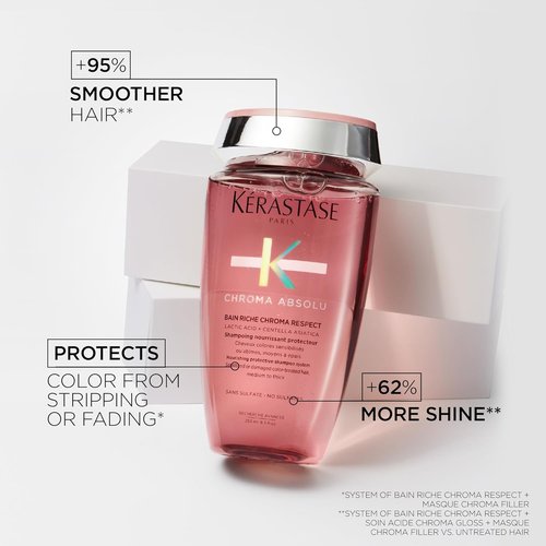 Kerastase Chroma Absolu Shampoo Riche - Nourishing Formula for Color-Treated Hair, 16.9 Fl Oz