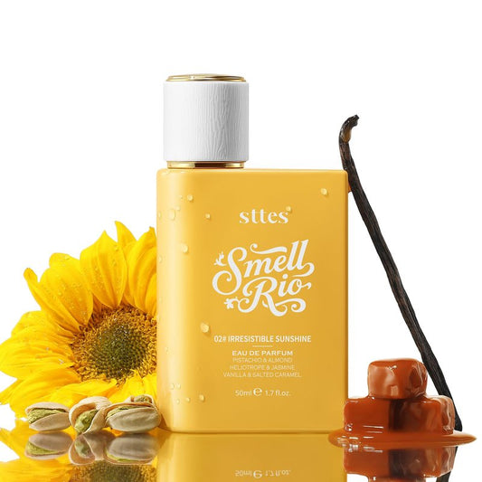 Sttes Smell Rio 02 Irresistible Sunshine Eau de Parfum, 50ml / 1.7 fl oz Perfume for Women, Gourmand Floral Scent with Pistachio, Almond, Heliotrope, Jasmine, Vanilla, Salted Caramel & Sandalwood