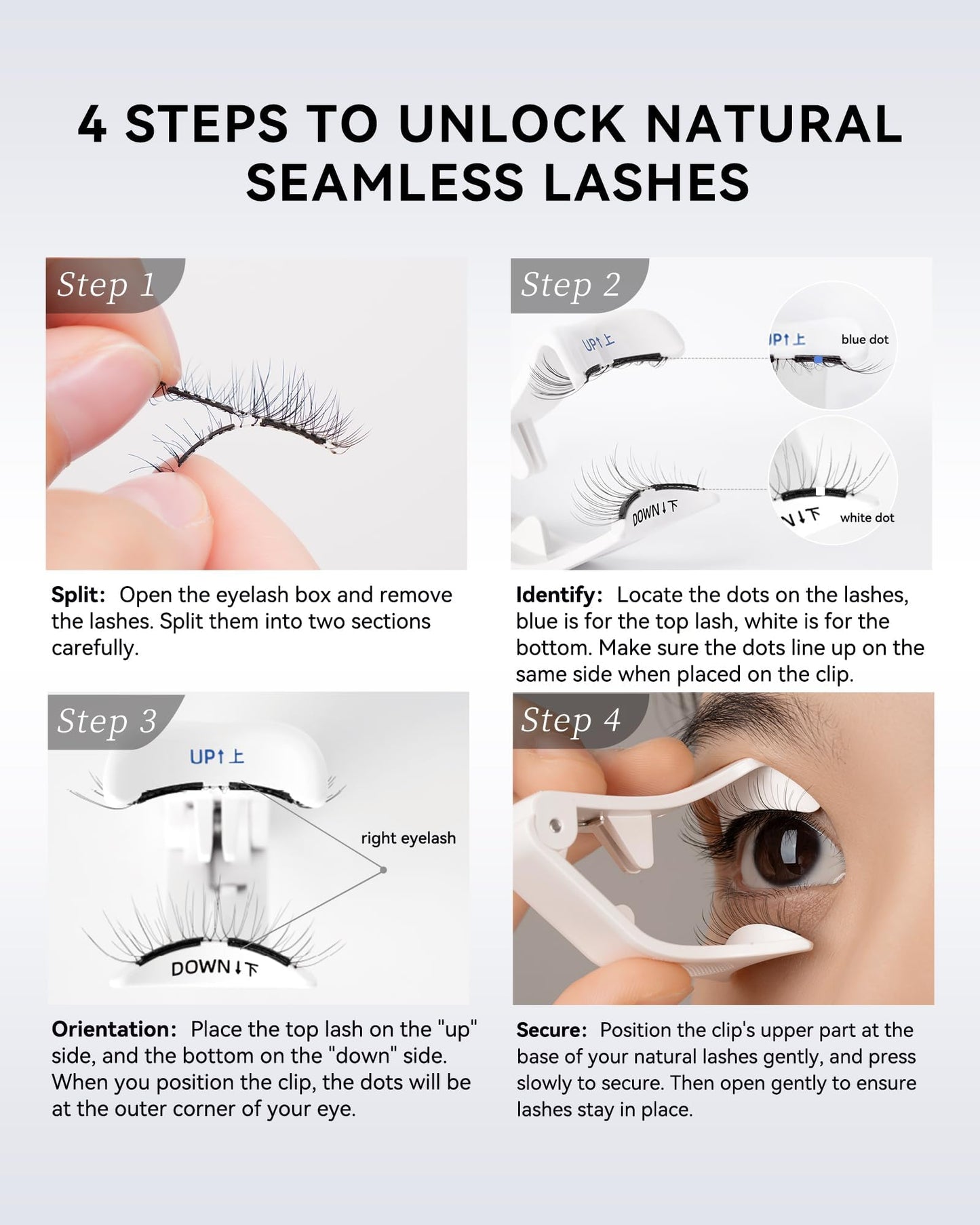 WOSADO Magnetic Eyelashes with Applicator Kit, No.1 Silky Black II, Reusable Magnetic Lashes without Eyeliner, Glue-free False Lashes, Waterproof, Lightweight, Suit for Natural Makeup