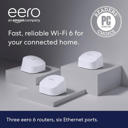 Eero 6 Mesh Wi-Fi Extender - Expand Coverage Up to 1,500 Sq. Ft. | Enhance Your Wi-Fi 6 Network