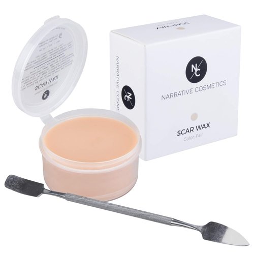 Narrative Cosmetics Scar Wax SFX Makeup Kit - Moldable Special Effects Wax for Wounds & Injuries | Easy to Blend, Fair Color, 2.5 Oz