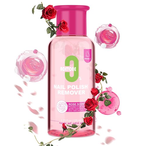 NXJ INFILILA Non-Acetone Nail Polish Remover - 125ml Gentle Formula with Rose Scent, Moisture-Friendly for Sensitive Nails & Cuticles, Fingernail Polish Remover for Regular & Glitter Polish