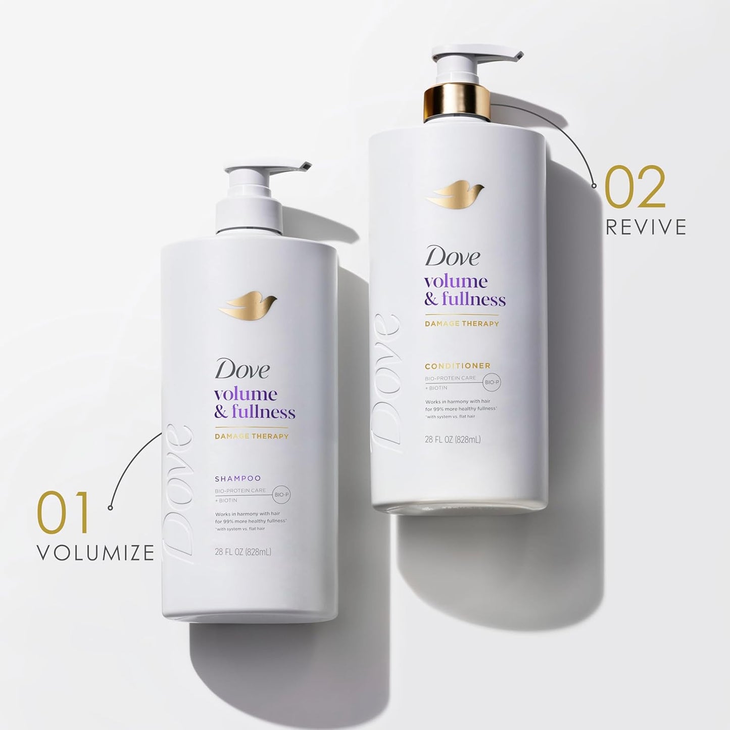 Dove Shampoo - Volume & Fullness for Fine Hair | Bio-Protein Care Technology, 28 Fl Oz