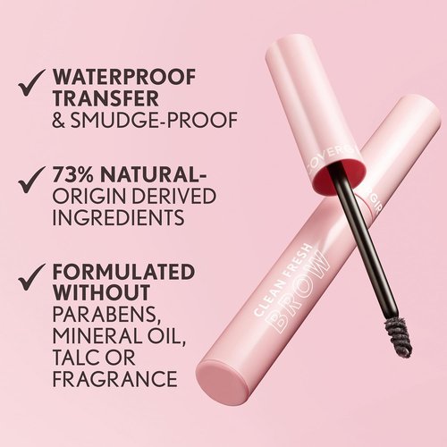 CoverGirl Clean Fresh Brow Gel - Long-Lasting, Vegan Formula for Natural-Looking Brows | 500 Medium Brown, 0.18oz