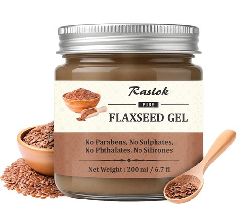 Raslok Pure Flaxseed Gel - Hydrating & Nourishing Hair Curling Gel | Lightweight Formula | 6.7 fl oz - 200ml