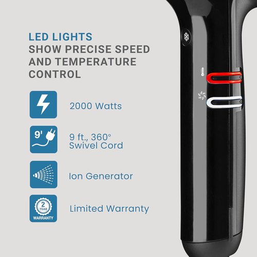 BaBylissPRO® Nano Titanium™ Hair Dryer - 2000 Watts High-Speed Ionic Technology for Professional Results