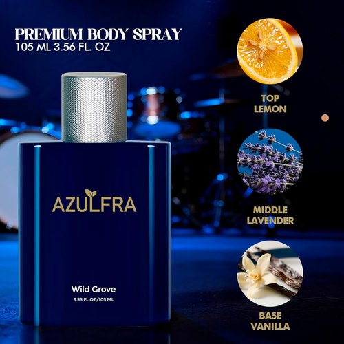 Azulfra Deodorizing Body Spray for Men - Long-Lasting Lemon Lavender & Vanilla Scent | 3.56 Fl. Oz.