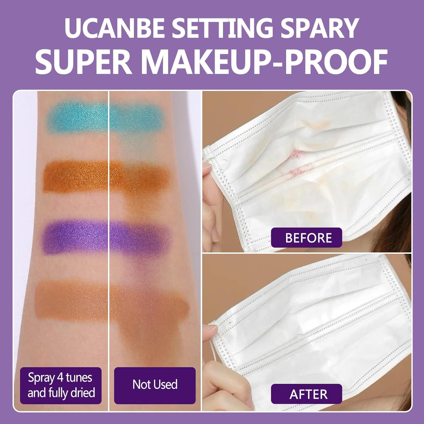 UCANBEMAKEUP Long Lasting Makeup Setting Spray Kit - Hydrating Matte Finish Mist & Travel Size 6.76 Fl Oz