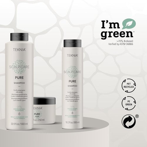 Lakmé Teknia Pure Purifying Shampoo - Oily Scalp Care | 33.8 Fl Oz for Healthy Hair
