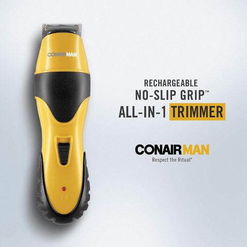 ConairMAN All-in-One Beard Trimmer - Cordless Men's Grooming Kit for Face, Nose & Ear Hair - 6 Pieces