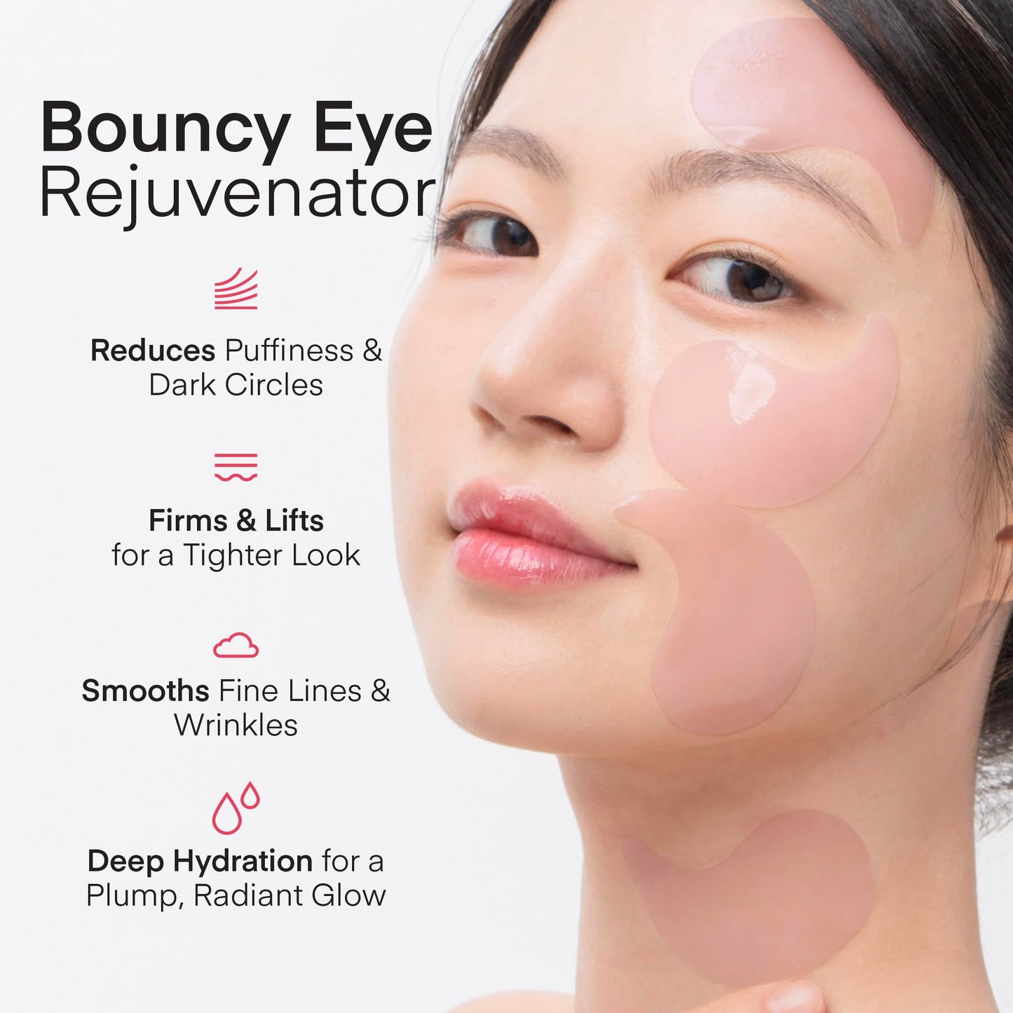 Terez & Honor Under Eye Patches for Dark Circles - 60 Korean Hydrogel Masks for Puffiness, Bags, Wrinkle with Caffeine, Hyaluronic Acid, Niacinamide - Undereye Hydrating & Cooling, Vegan, No Fragrance